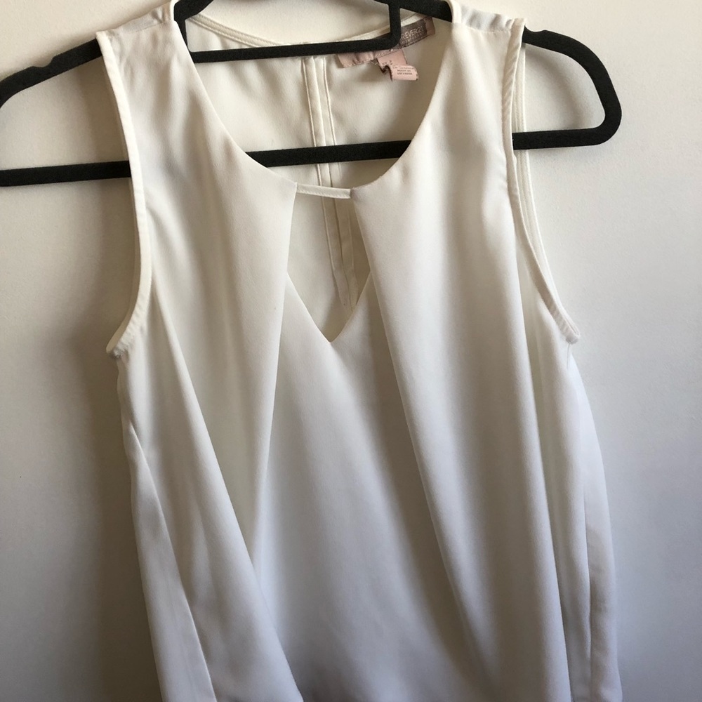 F21 White Keyhole Blouse